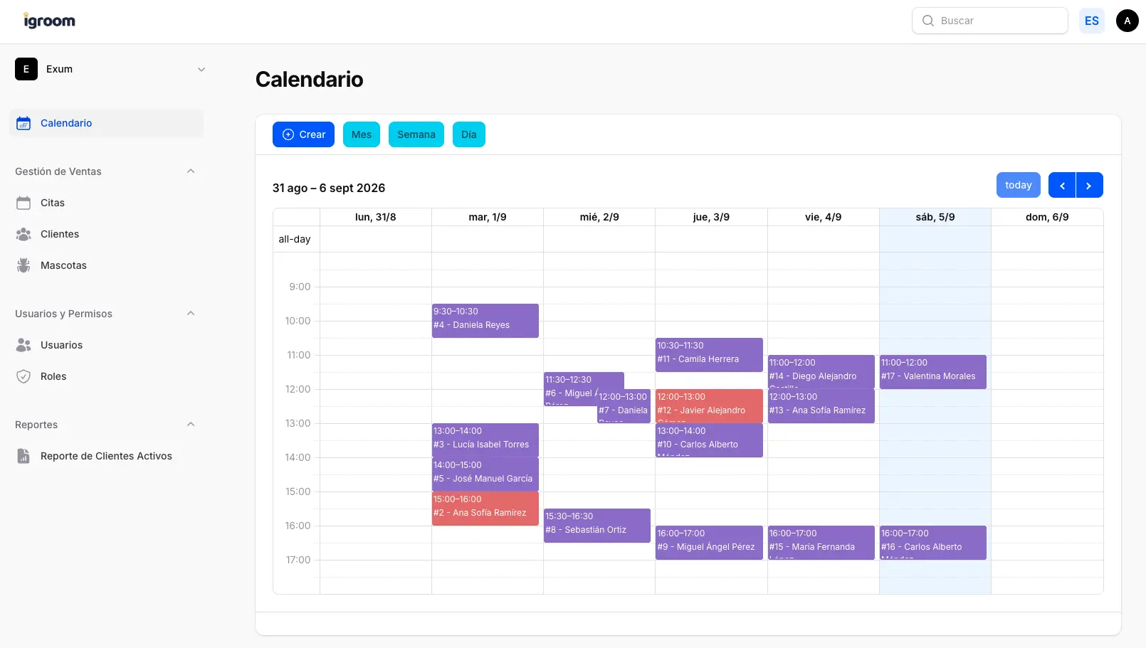 Calendario flexible